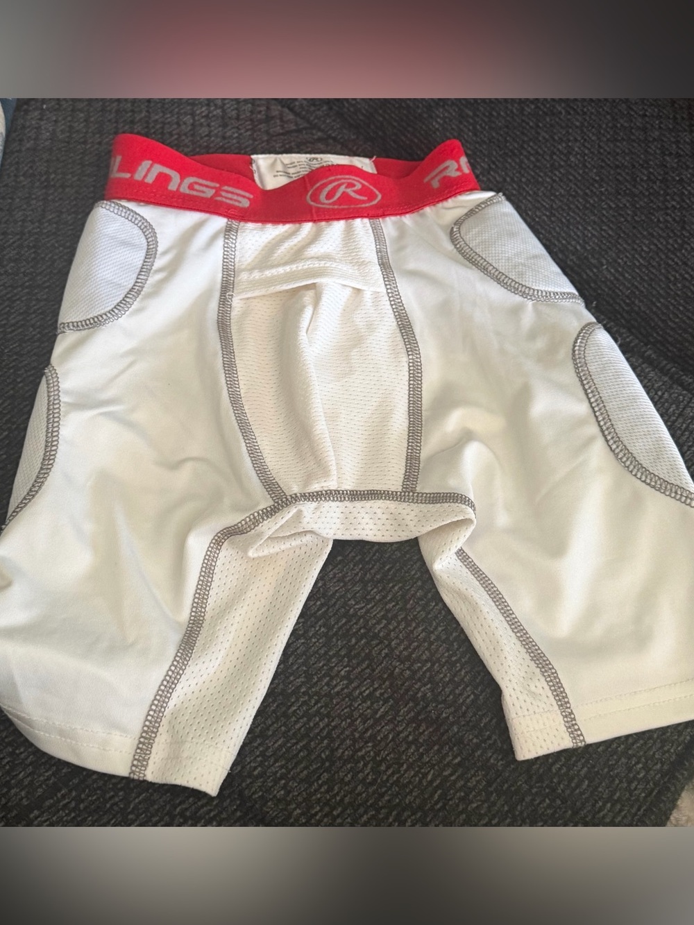 Rawlings White and Red Athletic Kids sliding shorts small